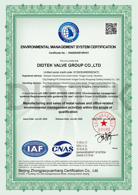 Didtek Environmental Management Systems Certification ISO 14001 778